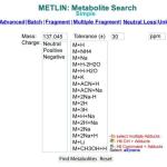 Metabolite search in METLIN